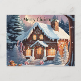Brown Gingerbröd House God jul Postcard Vykort