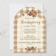 Brown Gingham Autumn Blommigtar Arch Thanksgiving