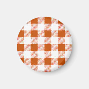 Brown Gingham Check Mönster Magnet