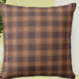 Brown Gingham Fall Autumn Dekorativ kudde