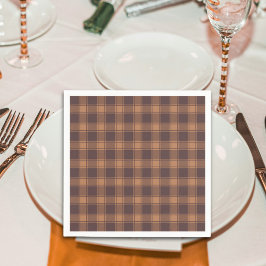 Brown Gingham Fall Autumn Pappersservett