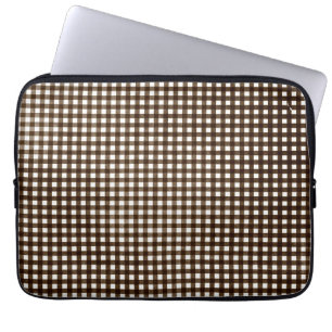 Brown Gingham Laptop Fodral