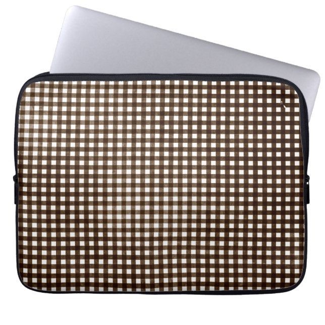 Brown Gingham Laptop Fodral (Framsidan)