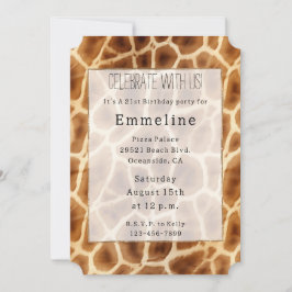 Brown Giraffe Animal Print Inbjudningar