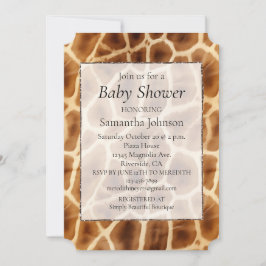 Brown Giraffe Animal Print Inbjudningar