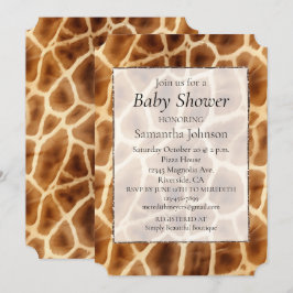 Brown Giraffe Animal Print Inbjudningar
