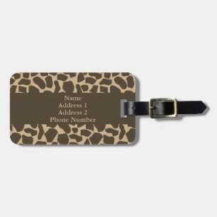 Brown Giraffe Mönster Skriv ut Bagagebricka