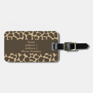 Brown Giraffe Mönster Skriv ut Bagagebricka