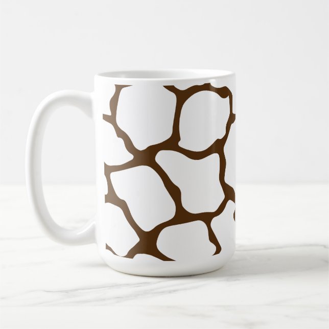 Brown Giraffe Pattern – Minimal Animal Print Kaffemugg (Vänster)