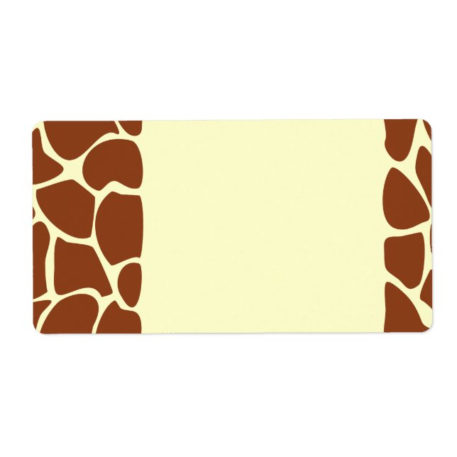 Brown Giraffe Print Mönster. Fraktsedel (Framsidan)