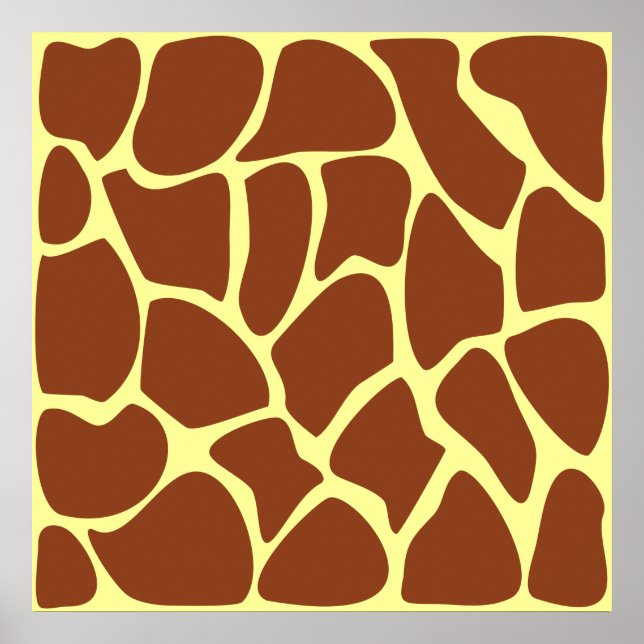 Brown Giraffe Print Mönster. Poster (Framsidan)