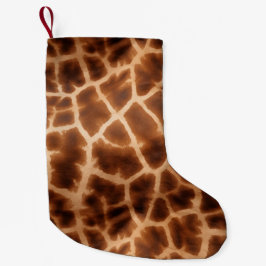 Brown Giraffe Print Stor Julstrumpa