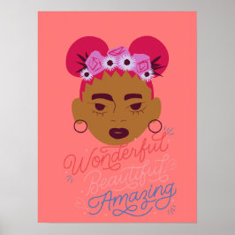 Brown Girl Aesthetic Wall Art for Girls, Tweens Poster