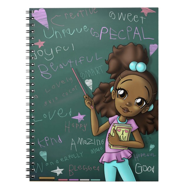 Brown Girl and Positive Ord Anteckningsbok (Framsidan)
