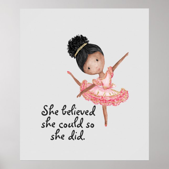 Brown Girl Ballerina med offert Poster (Framsidan)