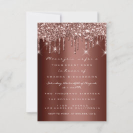 Brown Glitter Drips Ro 60:e 70:e födelsedagen Lux Inbjudningar