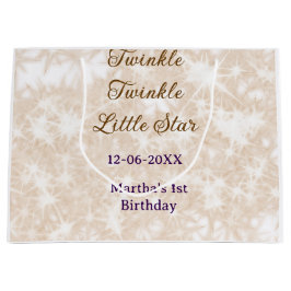 Brown glitter twinkle twinkle little star birthday