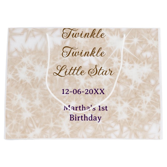 Brown glitter twinkle twinkle little star birthday (Framsidan)