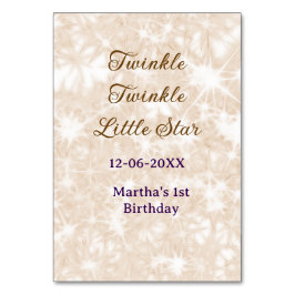Brown glitter twinkle twinkle little star birthday bordsnummer