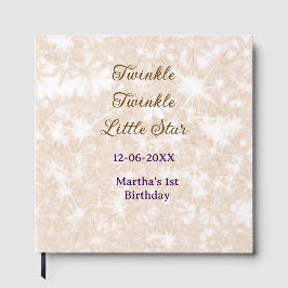 Brown glitter twinkle twinkle little star birthday gästböcker