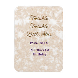 Brown glitter twinkle twinkle little star birthday magnet