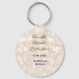 Brown glitter twinkle twinkle little star birthday nyckelring