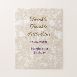 Brown glitter twinkle twinkle little star birthday pussel