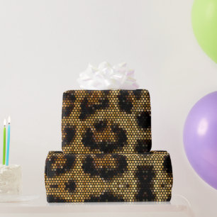 Brown Glittery Leopard Mönster Presentpapper