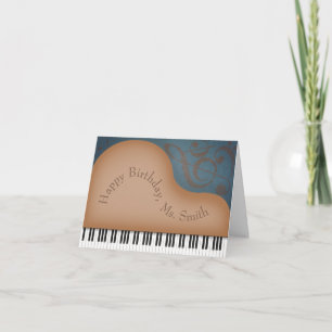 Brown Grand Piano Cute Music Anpassningsbar Birthd Kort