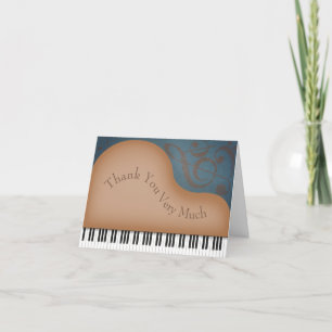 Brown Grand Piano Cute Music Tangentbord Anpassnin Tack Kort