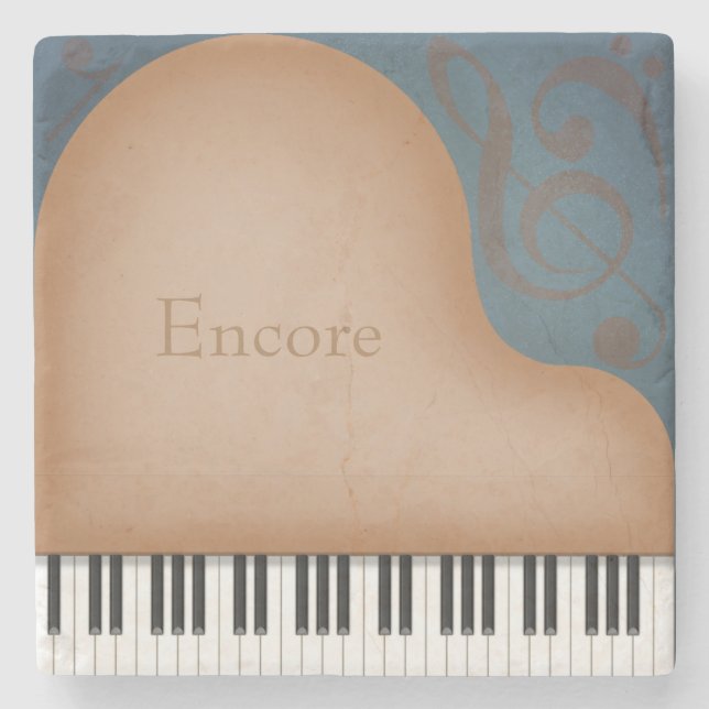 Brown Grand Piano Fanciful Personlig Music Stenunderlägg (Framsidan)