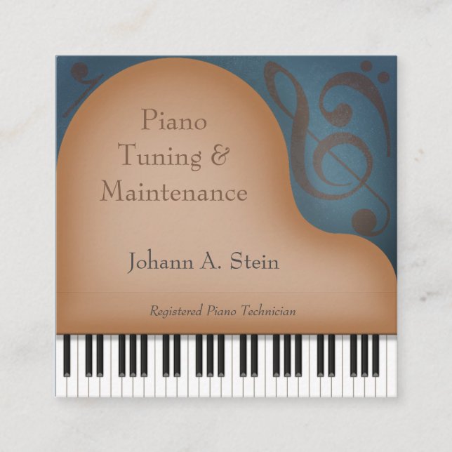Brown Grand Piano Memous Music Industry Fyrkantigt Visitkort (Framsida)