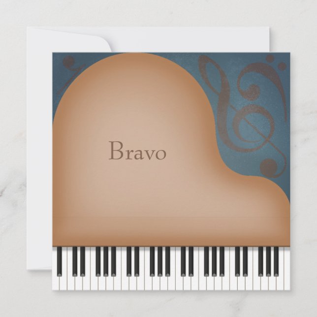 Brown Grand Piano Personlig Anteckningskort (Framsida)