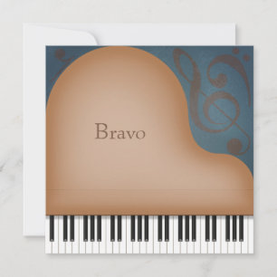 Brown Grand Piano Personlig Anteckningskort