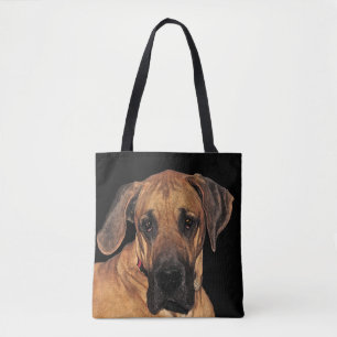 Brown Great dane Hund Animal Tote Bag Tygkasse
