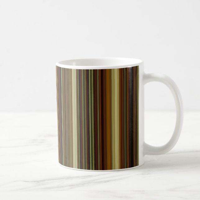 Brown Green and Gold Stripes Kaffemugg (Höger)