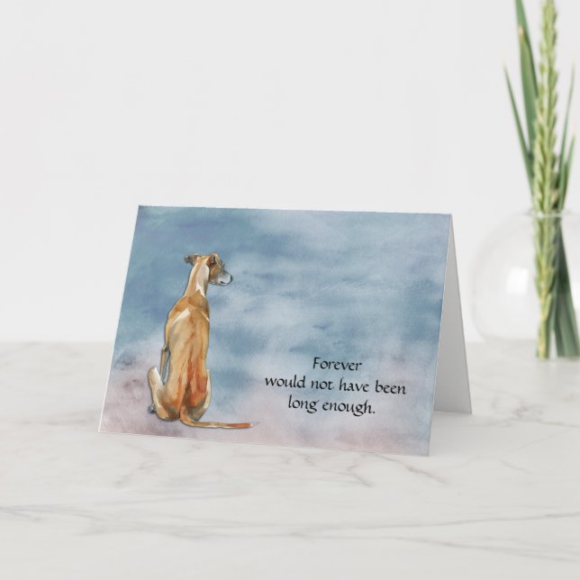 Brown Greyhound Dog Condolence Sympathy Card Helgkort (Framsida)