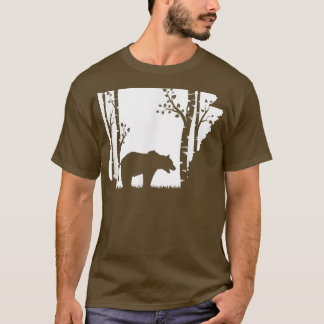 Brown Grizzly Bear Hunting - Arkansas karta Hunter T Shirt