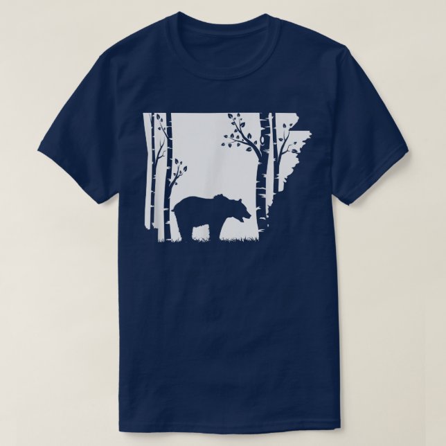 Brown Grizzly Bear Hunting - Arkansas map Hunter  T Shirt (Design framsida)
