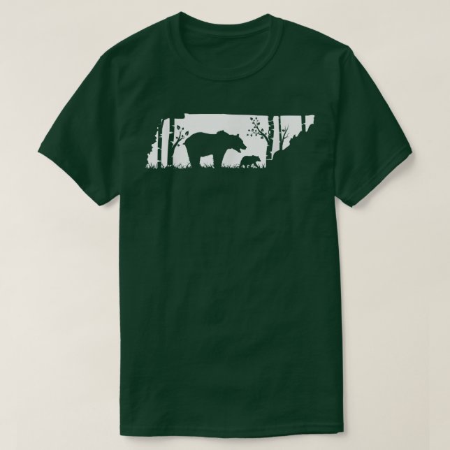 Brown Grizzly Bear Hunting - Tennessee map Hunter  T Shirt (Design framsida)