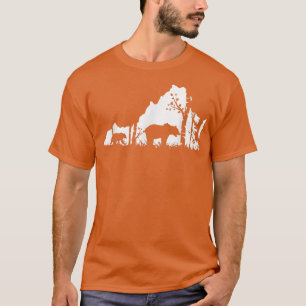 Brown Grizzly Bear Hunting - Virginia karta Hunter T Shirt