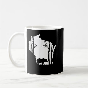Brown Grizzly Bear Hunting - Wisconsin karta Hunte Kaffemugg