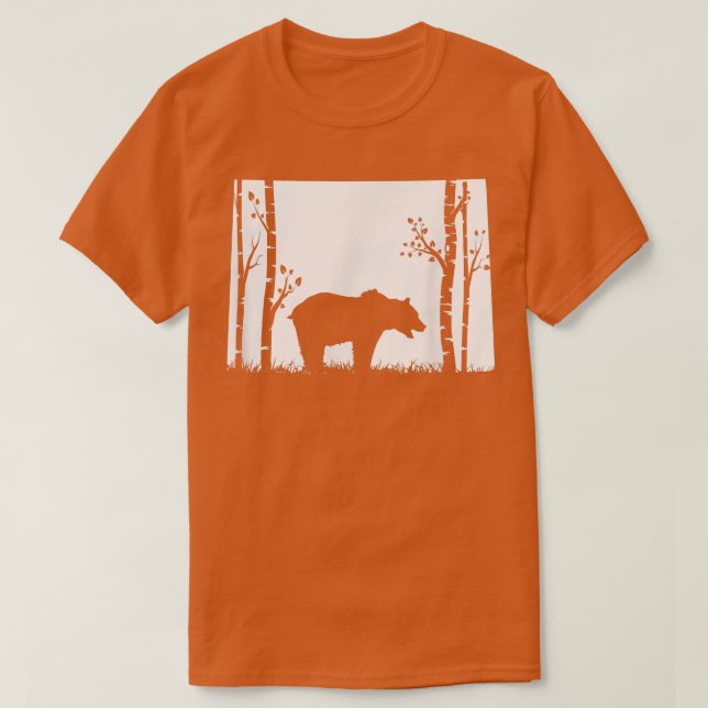 Brown Grizzly Bear Hunting - Wyoming map Hunter  T Shirt (Design framsida)