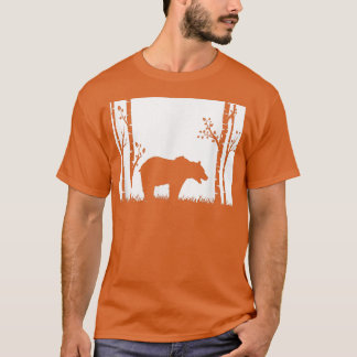 Brown Grizzly Bear Hunting - Wyoming map Hunter T Shirt
