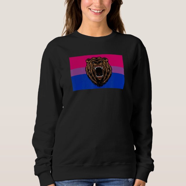 Brown Grizzly Bear Kärlek Bisexual Pride Vild F T Shirt (Framsida)