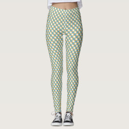 Brown Grönt Gingham Leggings