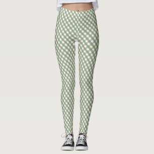 Brown Grönt Gingham Leggings