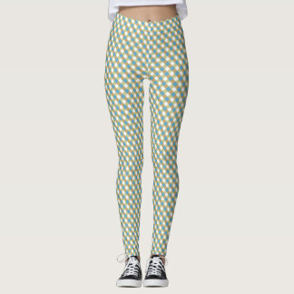 Brown Grönt Gingham Leggings