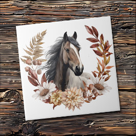 Brown Grulla Horse Autumn Wandeans Kakelplatta