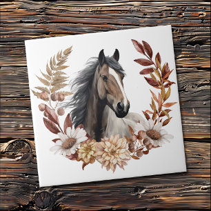 Brown Grulla Horse Autumn Wandeans Kakelplatta